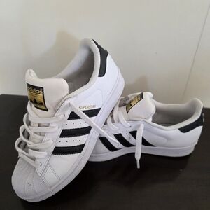 Adidas Superstar White and Black Sneakers